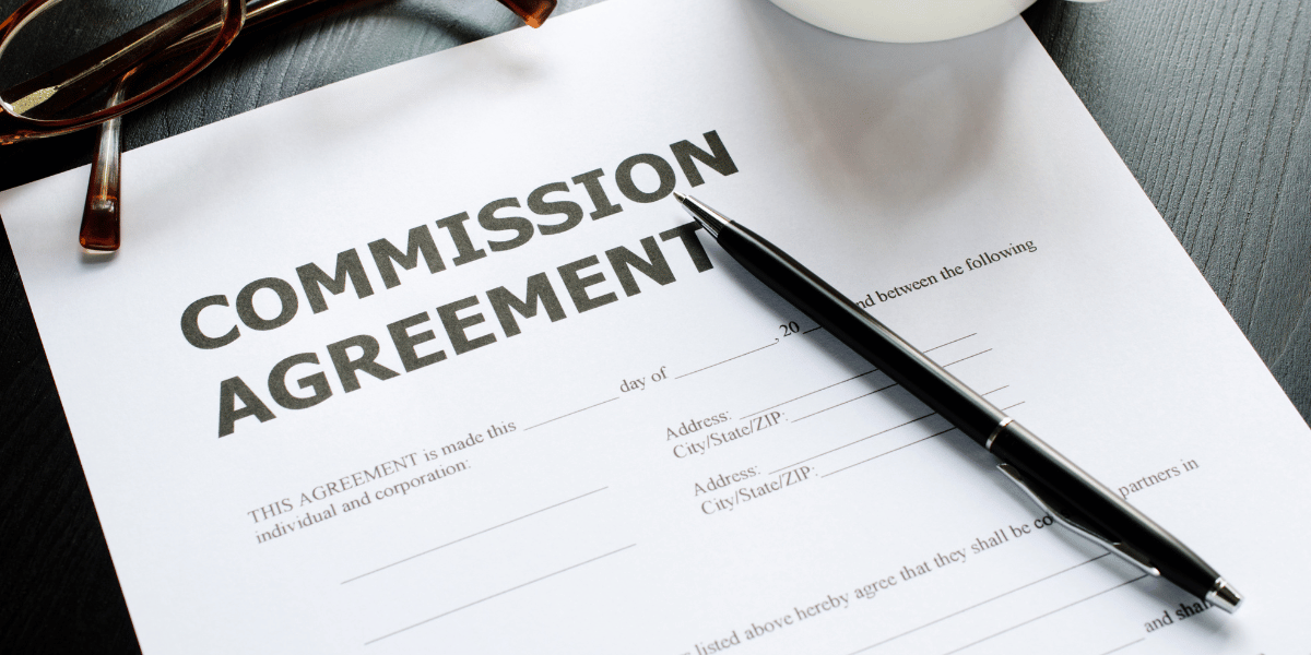 A commission agreement ready to be signed